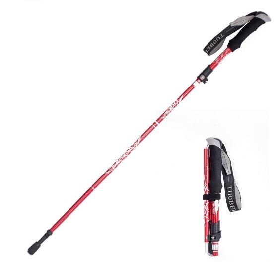 2本セット登山ウォーキング軽量トレッキングポールステッキ杖アルミ制リハビリ散歩階段コンパクトストックかばん収納アウトドア用品