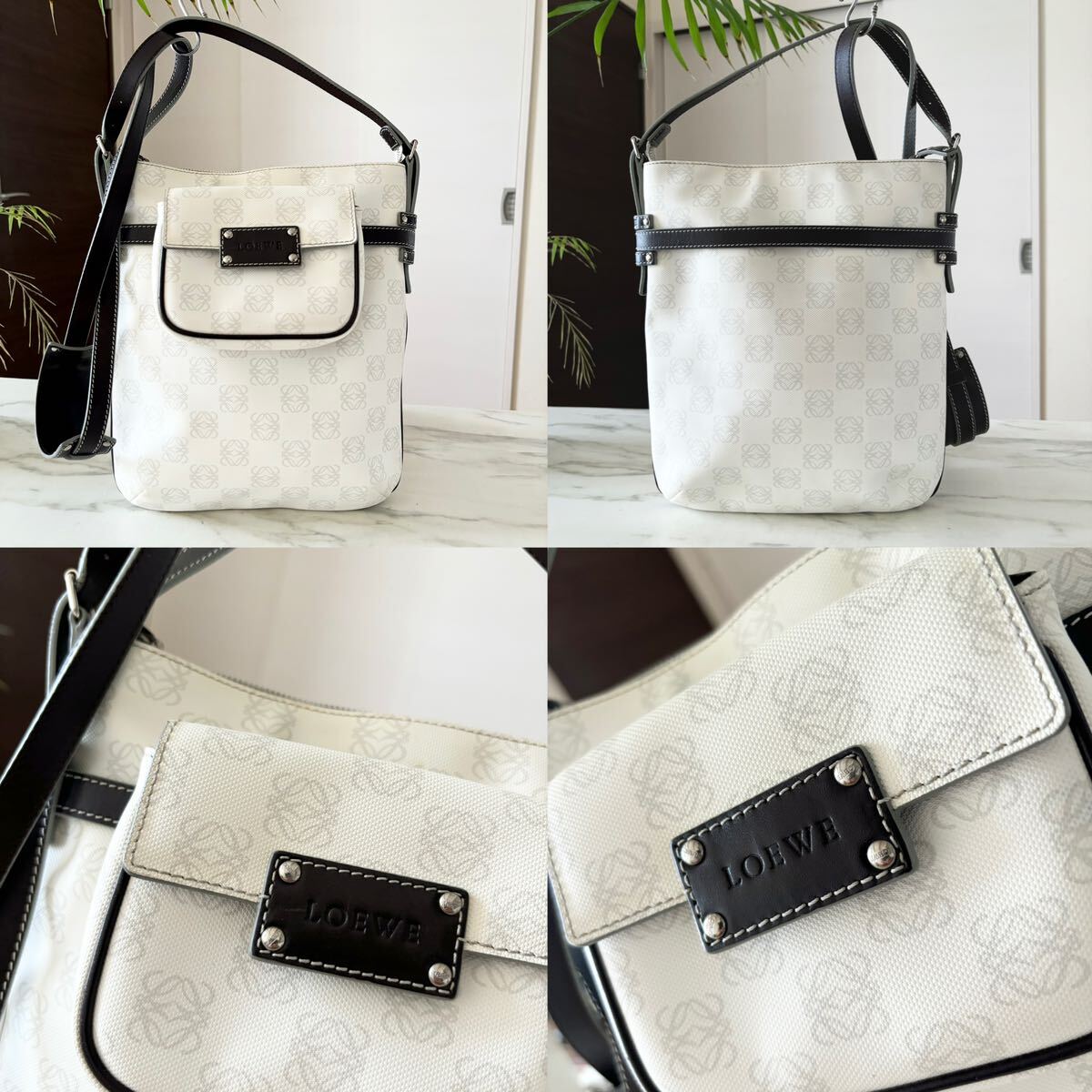 極美品 ロエベ LOEWE アナグラム レザーショルダーバッグ 極美品 ロエベ LOEWE アナグラム レザーショルダーバッグ