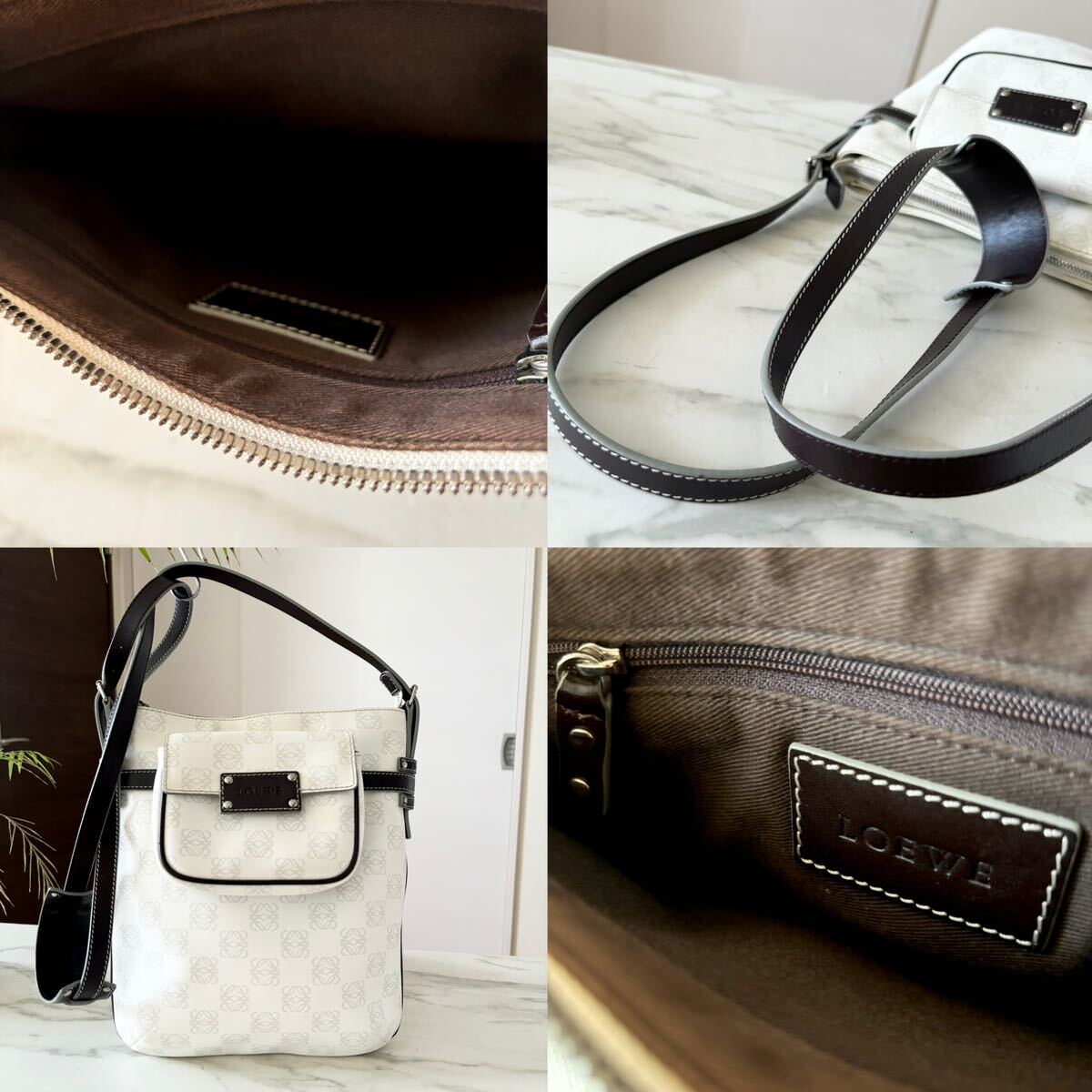 極美品 ロエベ LOEWE アナグラム レザーショルダーバッグ 極美品 ロエベ LOEWE アナグラム レザーショルダーバッグ