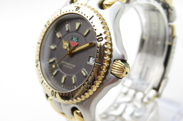 1円～【動作品】TAG HEUER タグホイヤー プロフェッショナル WG1220-KO メンズ クオーツ腕時計 コンビネーション グレー文字盤　8-1-17