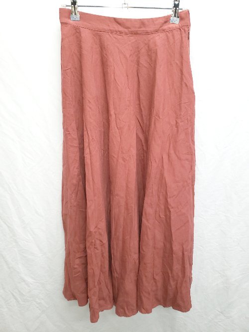 * * * unused * JEANASIS Jeanasis tag attaching linen. long flair skirt size F red group lady's P