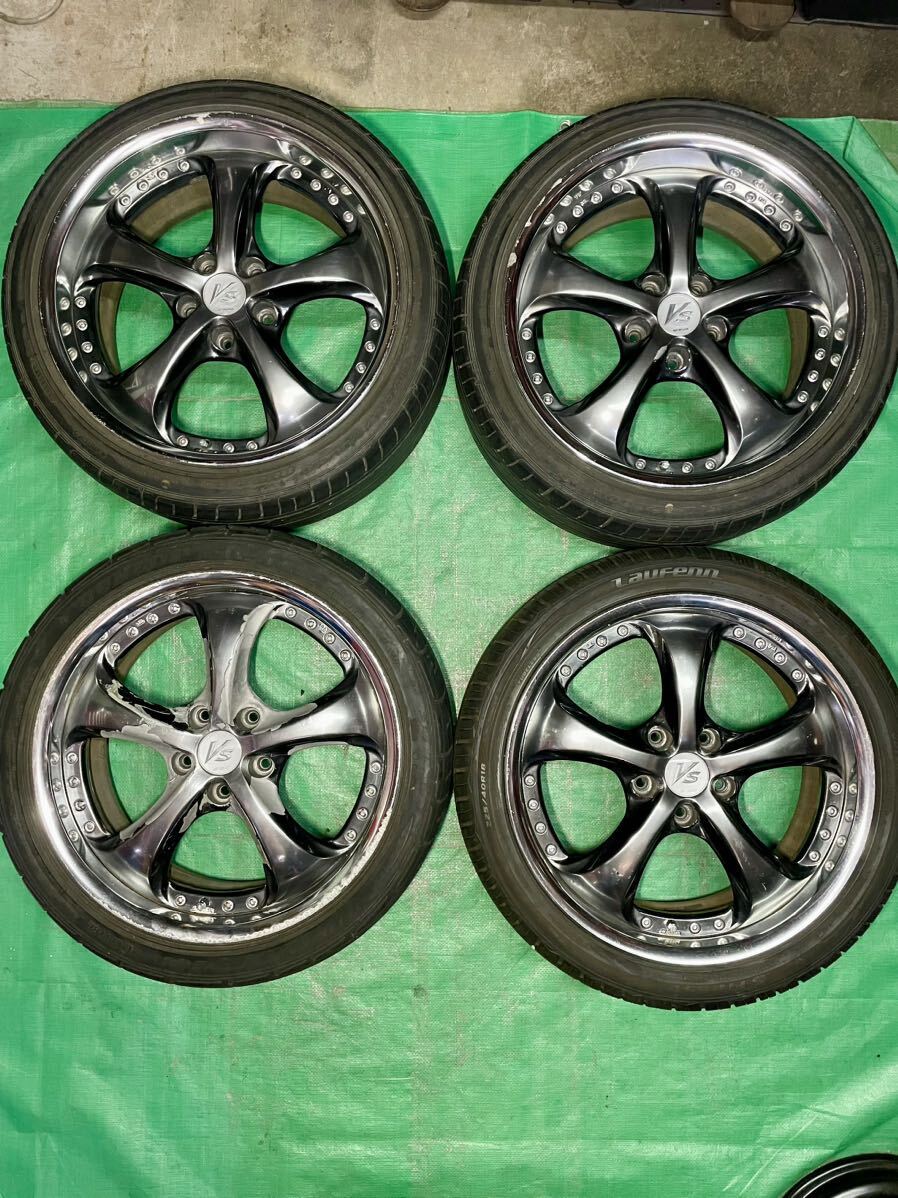 希少！絶版！ WORK VS-KF 18インチ 5穴 PCD114.3 7.5J+45・8J+38 ハブ径73㎜ タイヤ・ホイール 4本セット ワーク