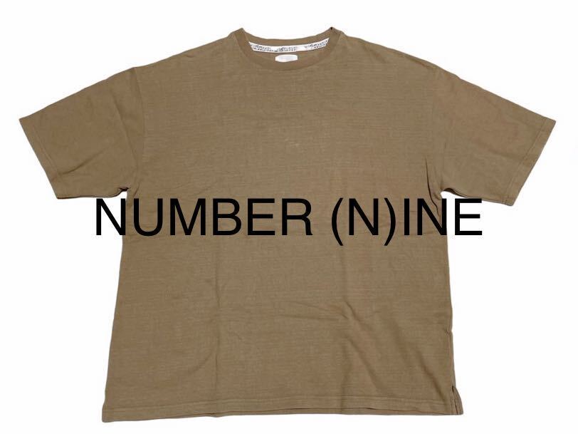  Number Nine *3*NUMBER (N)INE* большой Silhouette * футболка * бежевый * сделано в Японии 