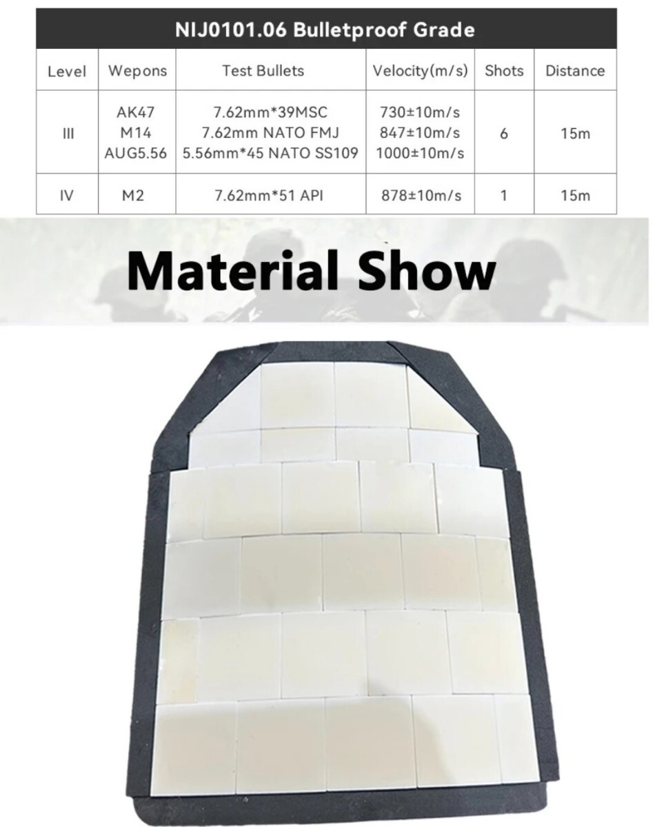 NIJ IV レベル４ 防弾プレート Lサイズ ２枚 セット 1 Yes Sir shop】 NIJ IV レベル4 防弾プレート 実物 2枚 セット