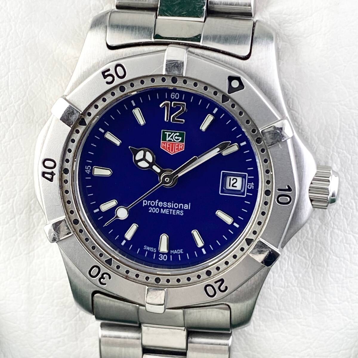 【1円〜】TAG HEUER タグ ホイヤー 腕時計 レディース WK1313 ネイビー系文字盤 200m プロフェッショナル デイト 可動品