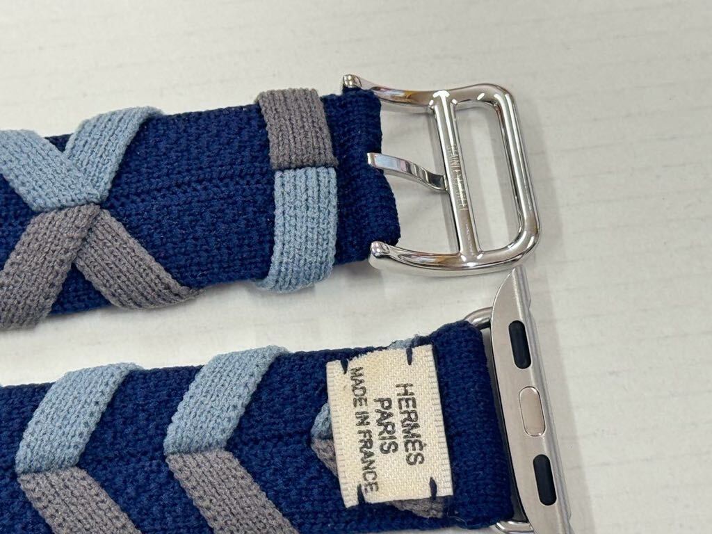 即決 美品 Apple watch HERMES エルメス ブリドン ネイビー ドゥ
