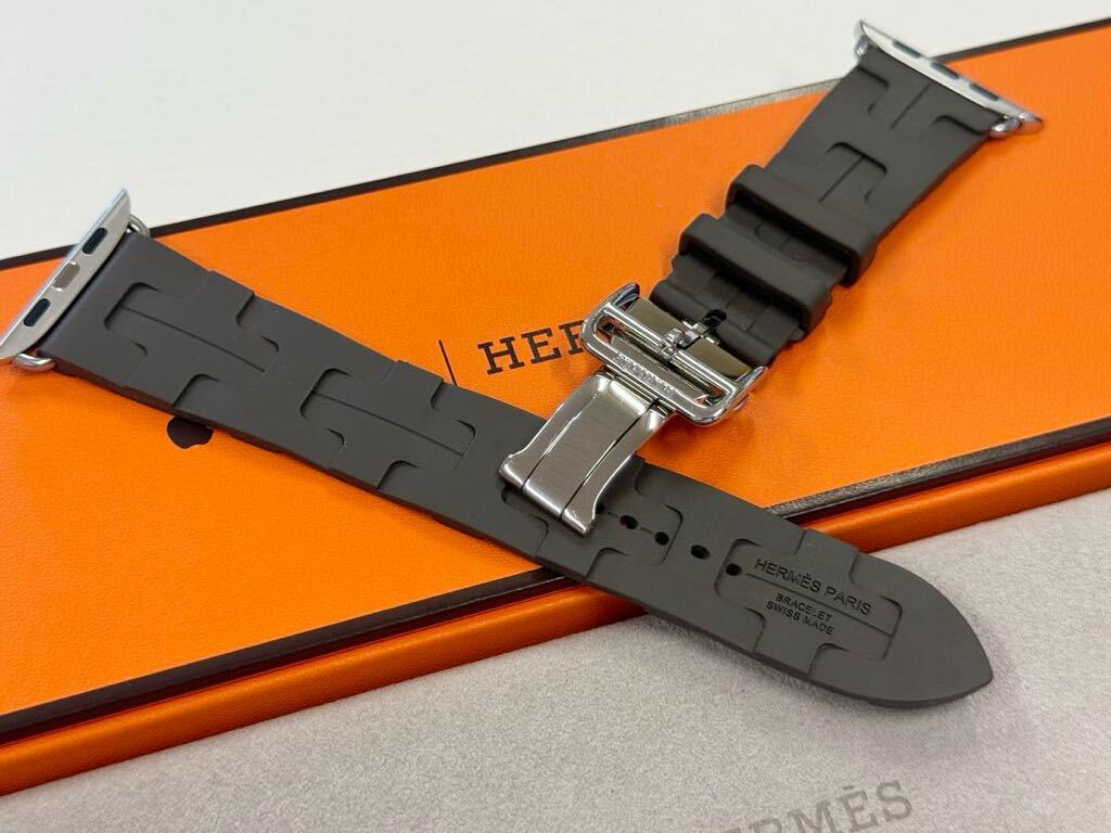 ☆即決 希少 Series9 キリム Apple Watch Hermes 45mm 44mm カーキー シンプルトゥールストラップ アップルウォッチ エルメス 523