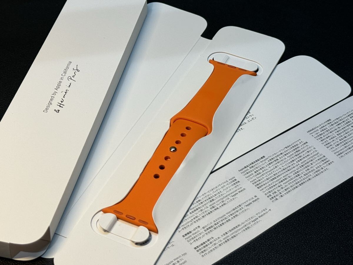 即決 美品 Apple Watch HERMES Series9 オレンジ スポーツバンド 41mm 