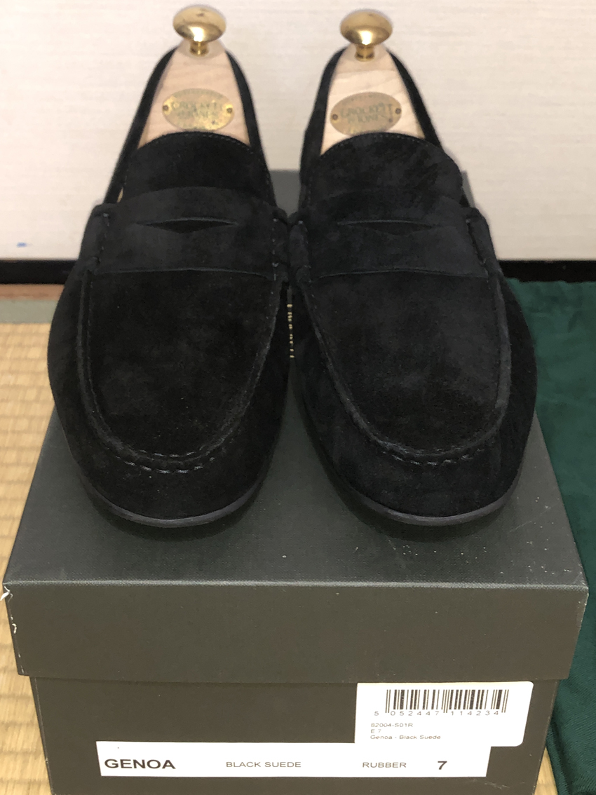 Crockett & Jones　メンズ黒スエード靴　 Genoa UK7/25.5cm