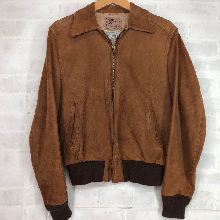 Reed Sportswear リード USA製 CROWN ZIPPER ヴィンテージ スウェード レザージャケット SIZE: S～M程度 MH632024082202