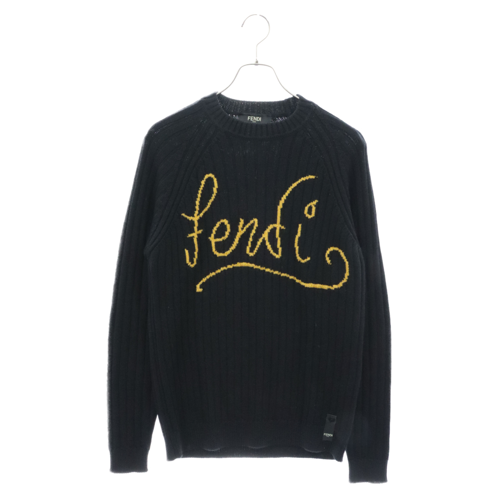 国内未売美品□Fendi/フェンディ ニット・クルーネックセーター 国内未売美品□Fendi/フェンディ ニット・クルーネックセーター