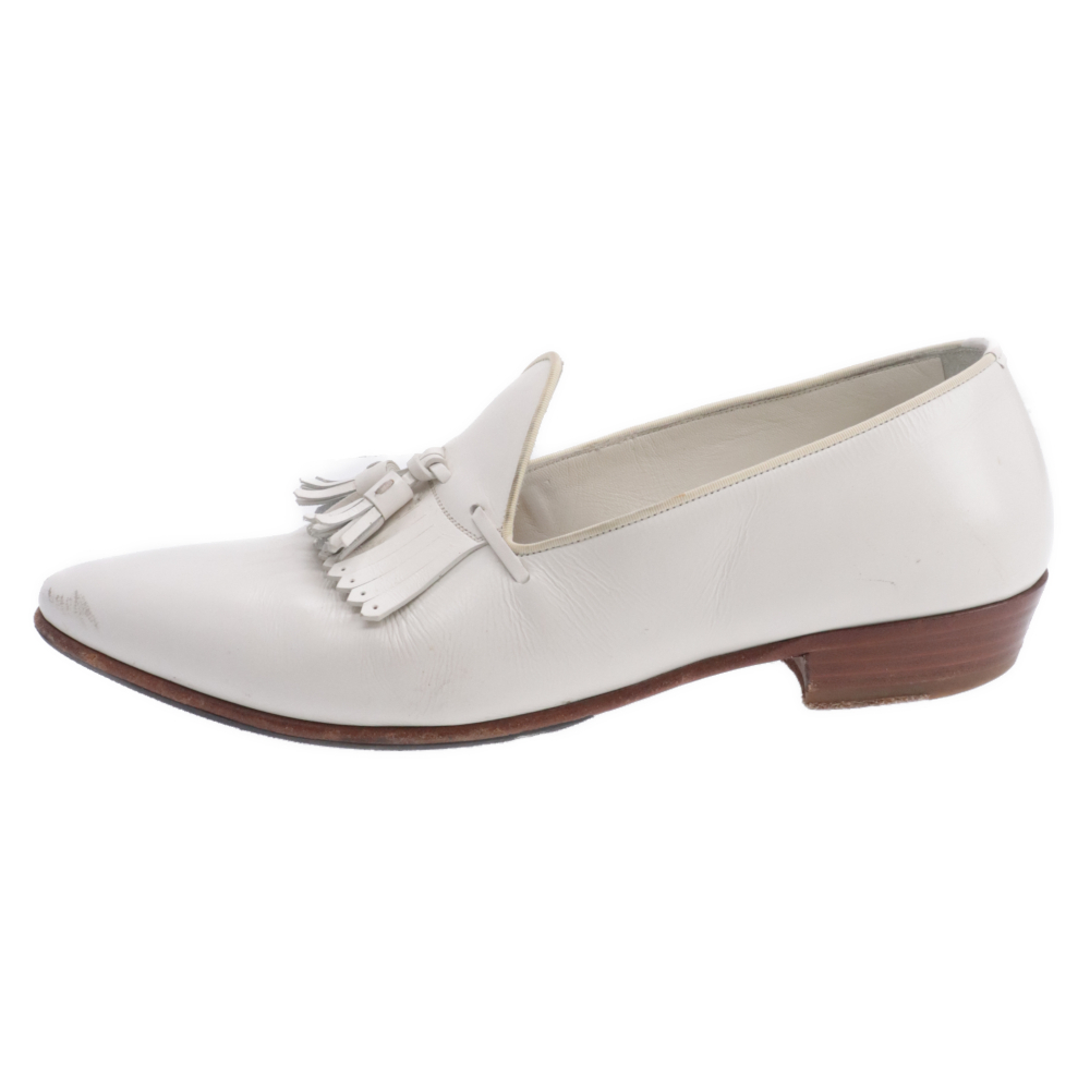 CELINE Celine 20SS fringe tassel Loafer low cut leather shoes white 