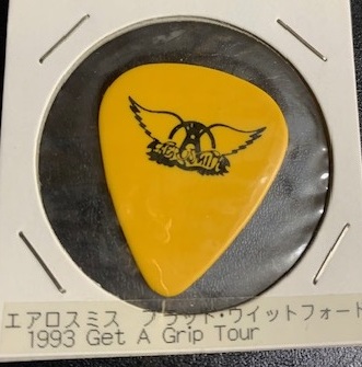 エアロスミス Aerosmith ブラッド・ウィットフォード Brad Whitford 1994 Get a Grip TOUR ギター ピック 送料無料 ジョーペリー 黄