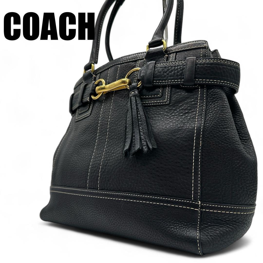 極美品】COACH コーチ トートバッグ チャーム付き 肩掛け 10124 極美品】COACH コーチ トートバッグ チャーム付き 肩掛け 10124
