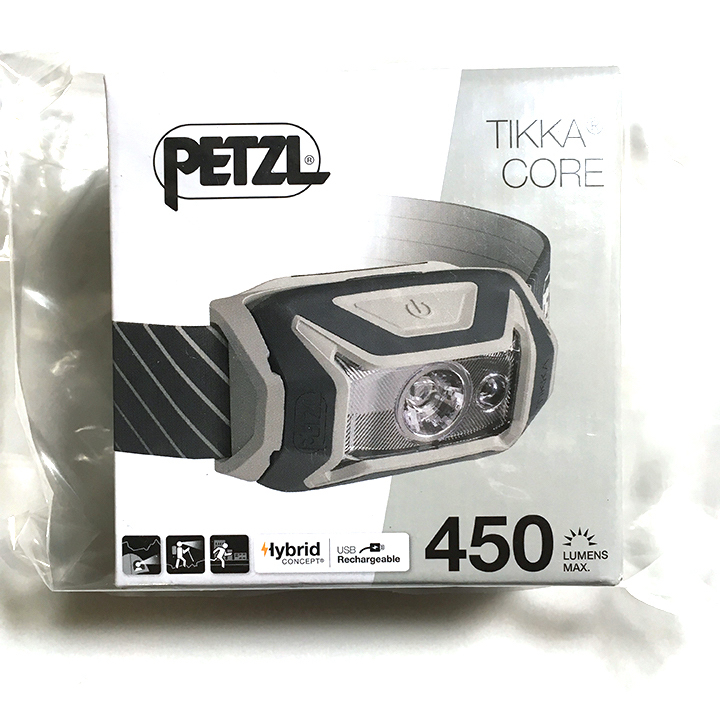 激安アウトレット 450ルーメン*Petzlヘッドランプ【ティカコア】ハイブリッド ヘッドランプ