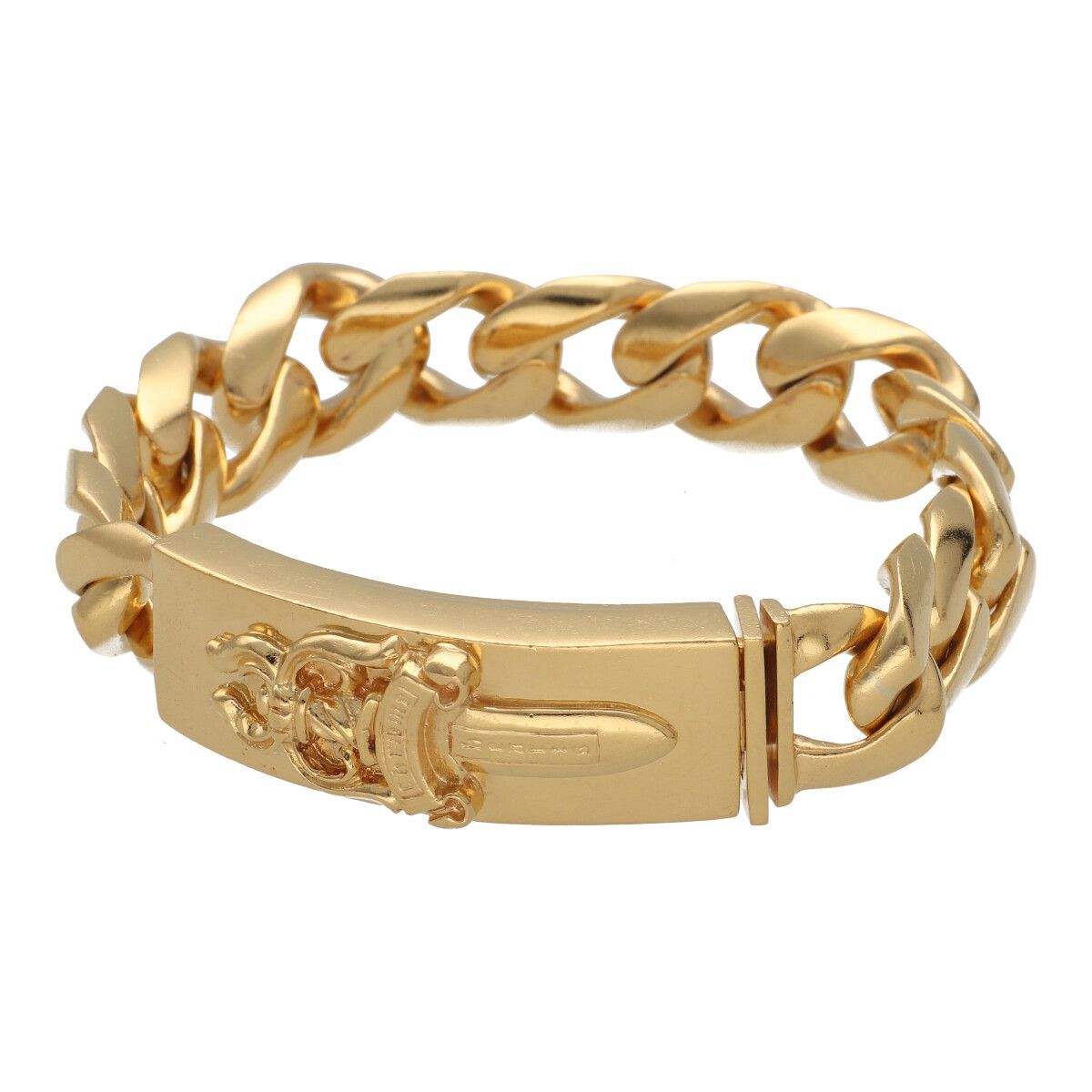 CHROME HEARTS クロムハーツ ダガーIDブレスレット 22K 12リンク ブレスレット メンズ 希少 24024763 AO