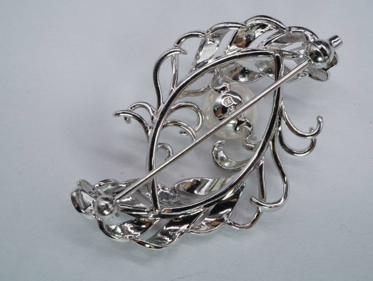 ★良品★MIKIMOTO ミキモト パール ブローチ 刻印あり シルバー製 1448】MIKIMOTO ミキモト 本真珠 パール SILVER シルバー