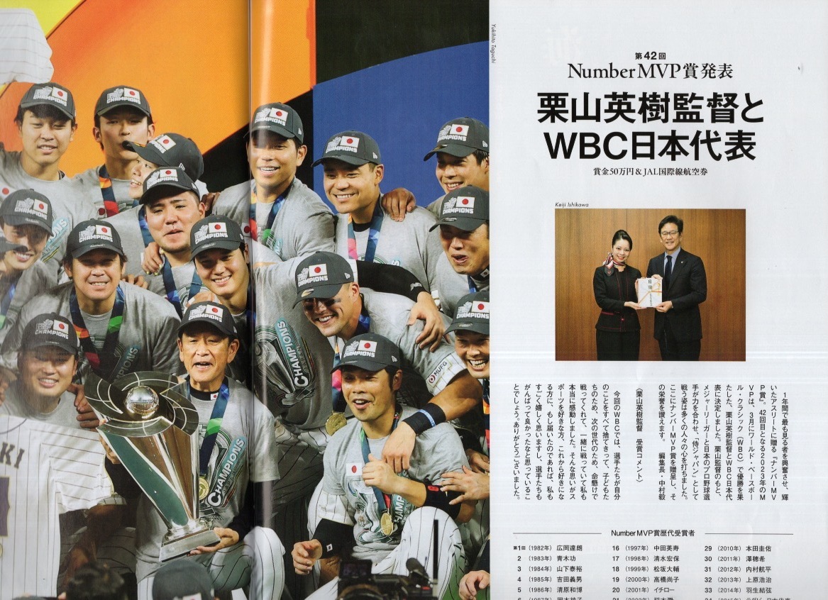 雑誌Sports Graphic Number 1086(2023.12/21)☆甦る死闘。☆表紙:大谷翔平(侍JAPAN)/栗山英樹監督/WBC決勝/阪神タイガース/慶應義塾高校☆(野球)|売買されたオークション情報、Yahoo!オークション(旧ヤフオク!) の商品情報をアーカイブ公開 - オークファン(aucfan.com) 雑誌Sports Graphic Number 1086(2023.12/21)☆甦る死闘。☆表紙:大谷翔平(侍JAPAN)/栗山英樹監督/WBC決勝/阪神タイガース/慶應義塾高校☆(野球)|売買されたオークション情報、Yahoo!オークション(旧ヤフオク!) の商品情報をアーカイブ公開 - オークファン(aucfan.com)
