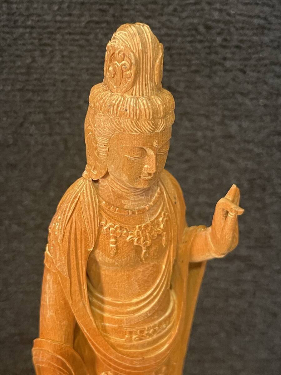 まごころ堂 寺院収集品の仏像 木製 昭和初期 高さ21㎝ 幅9㎝(V まごころ堂 寺院収集品の仏像 木製 昭和初期 高さ21㎝ 幅9㎝(V