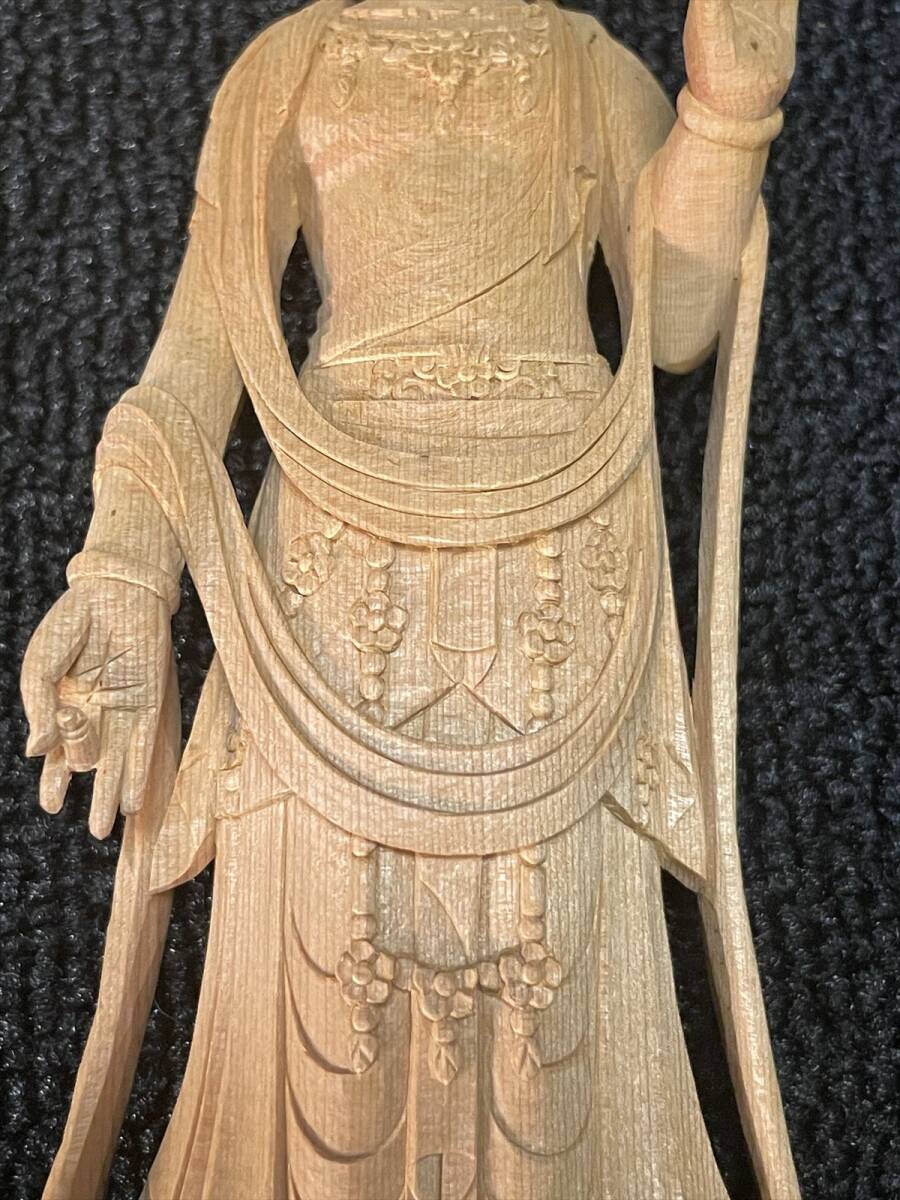 まごころ堂 寺院収集品の仏像 木製 昭和初期 高さ21㎝ 幅9㎝(V まごころ堂 寺院収集品の仏像 木製 昭和初期 高さ21㎝ 幅9㎝(V