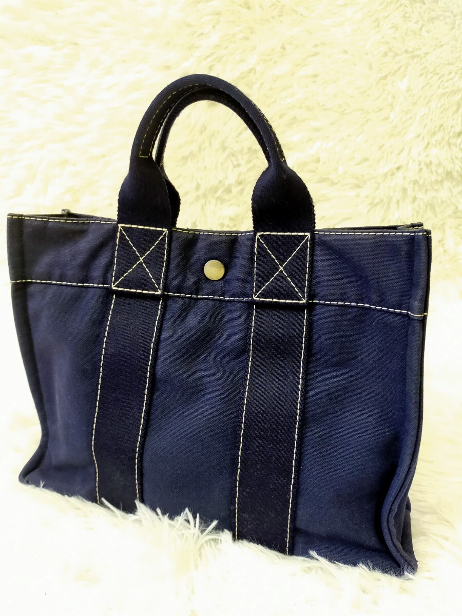 希少稀な HERMES/エルメス/ドーヴィルPM/キャンバス/ミニトートバッグ バッグ