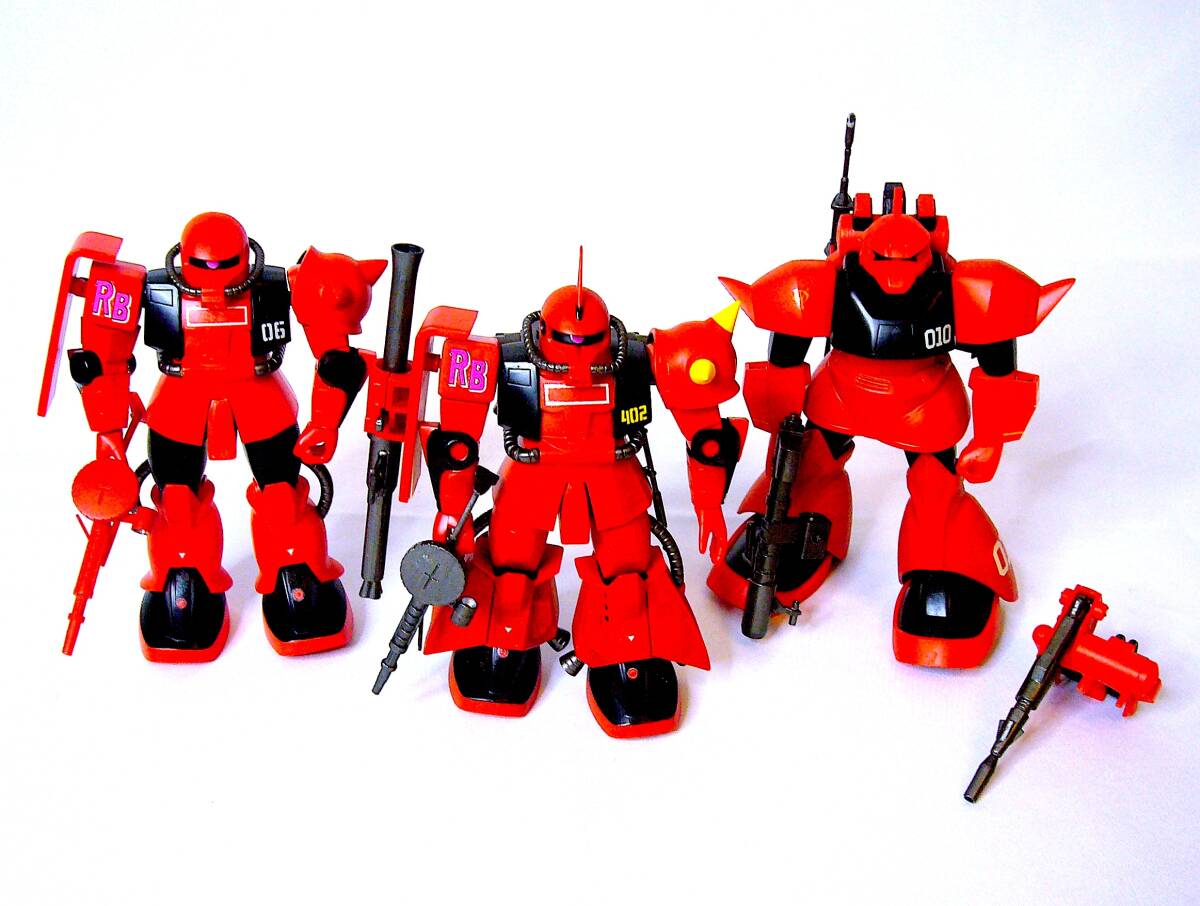 バンダイ 1/144 ジオン軍MS ジョニー・ライデン少佐 専用機 3種セット 機動戦士ガンダム プラモデル 塗装済み完成品 3個まとめ売り 箱なし