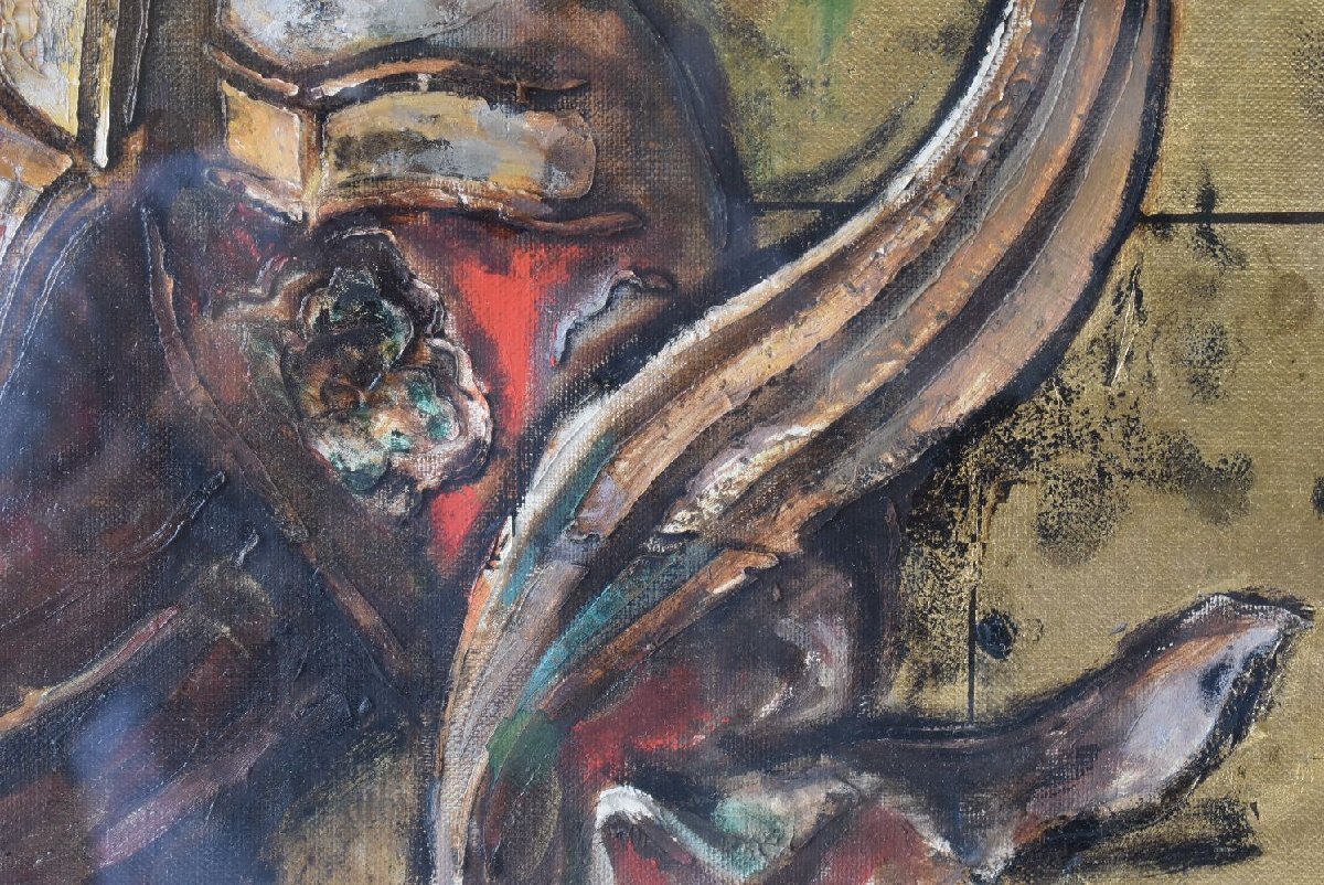 佐々木英夫 絵画 ≪執金剛神像≫ 油彩画 仏画 藤田嗣治に師事 佐々木英夫 絵画 ≪執金剛神像≫ 油彩画 仏画 藤田嗣治に師事
