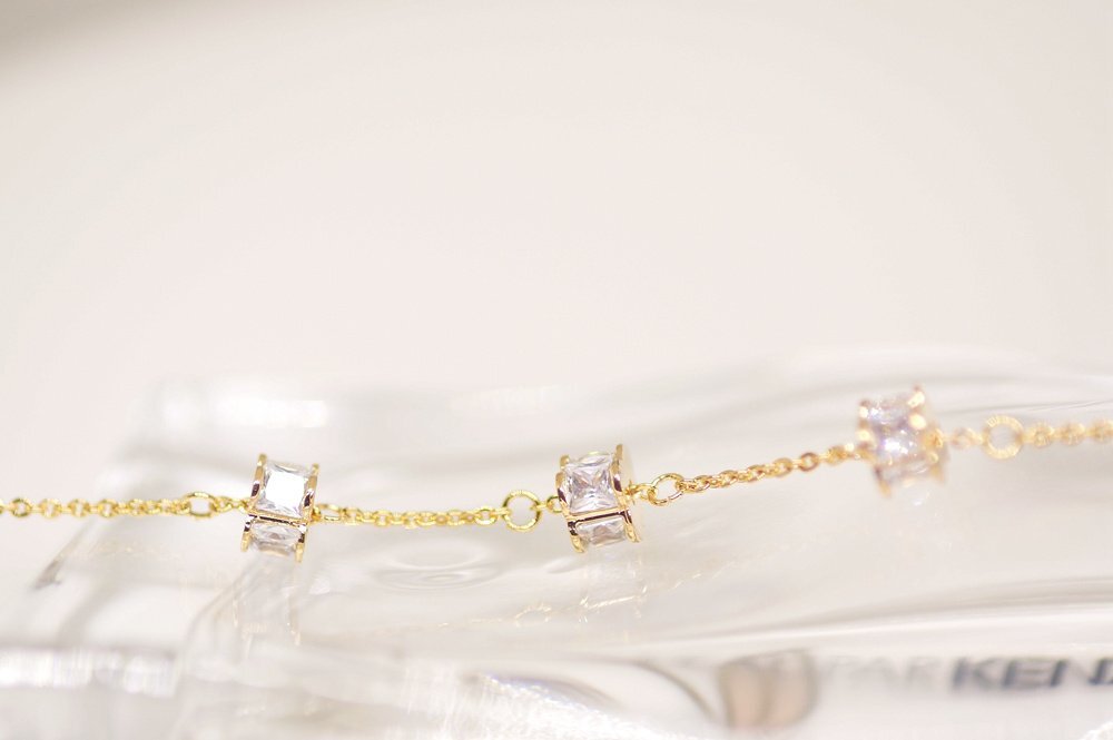 18K RGP ゴールド ダイヤ CZ オシャレ ブレスレット gh903a