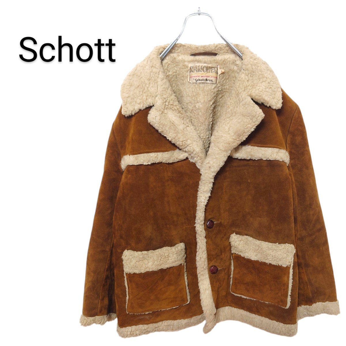 Schott】70's スエードレザー ランチコート 裏ボア A-2279 Schott】70's スエードレザー ランチコート 裏ボア A-2279