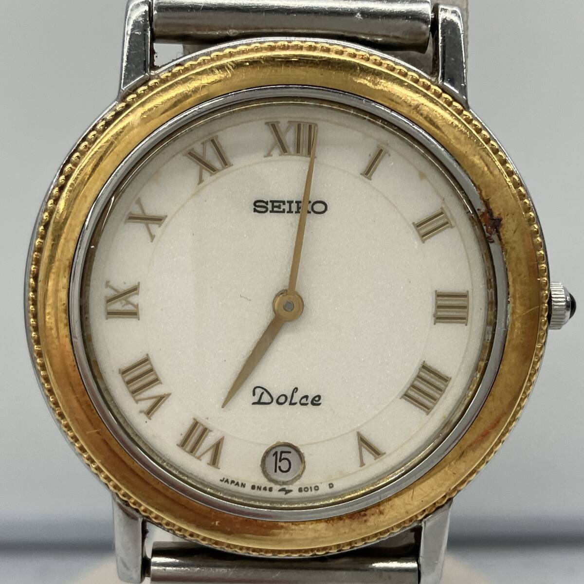 ジャンク SEIKO DOLCE クォーツ 8N46-6010 傷 サビ ベルト非純正 不動
