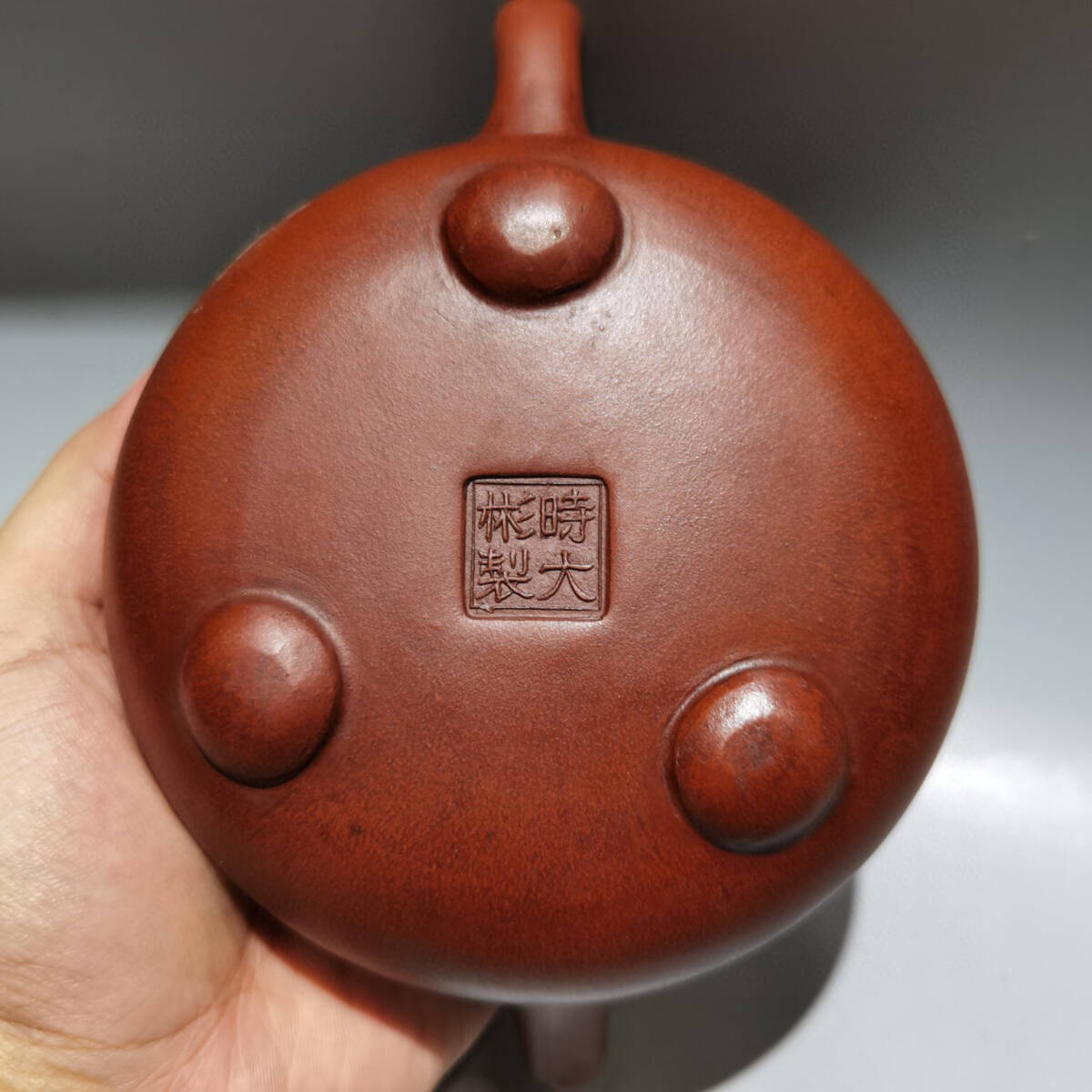 仁】『紫砂壺・牛蓋石瓢壺・時大彬款・紅泥・茶具・茶道
