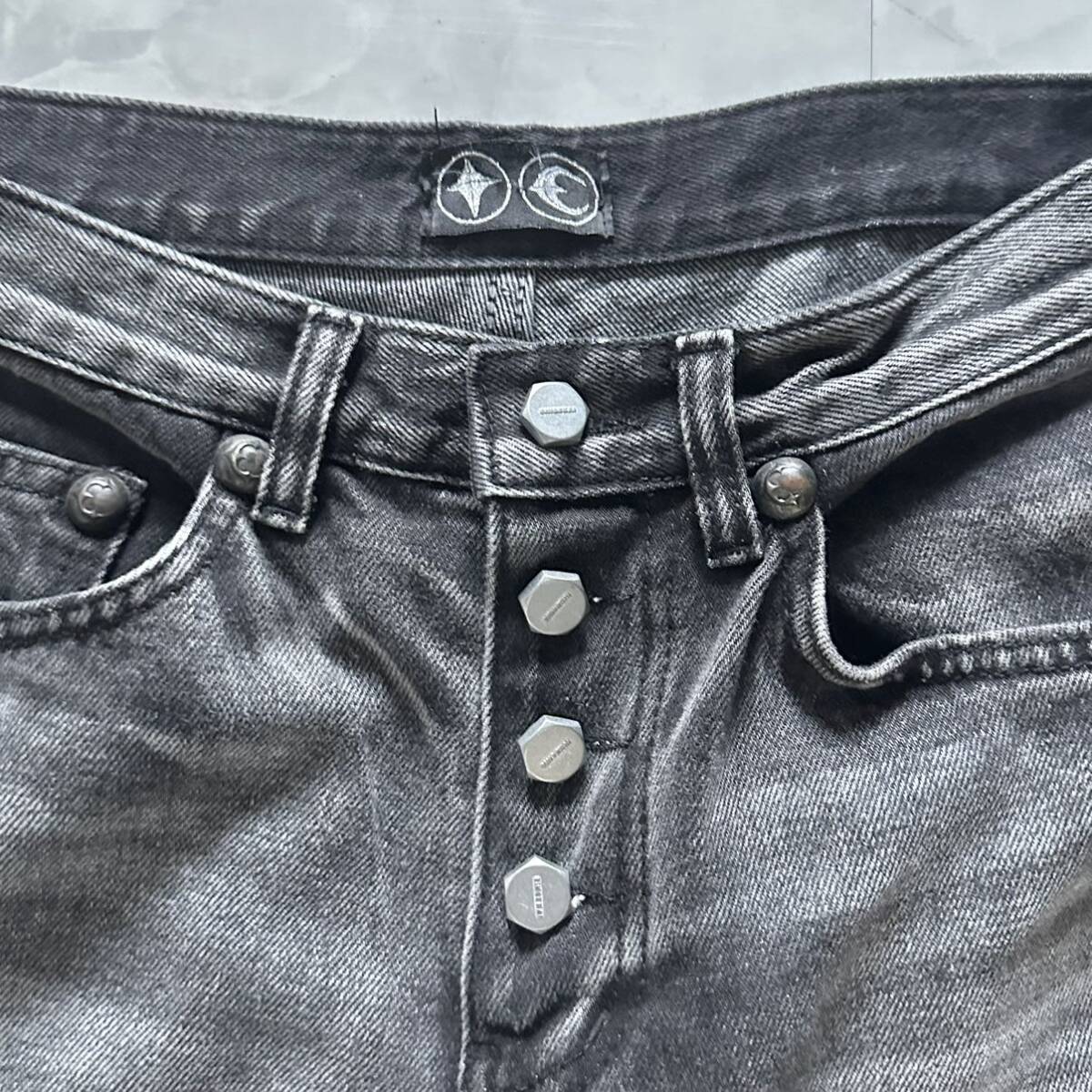 Thug Club】 double knee short denim blk サグクラブ デニム Thug Club】 double knee short denim blk サグクラブ デニム