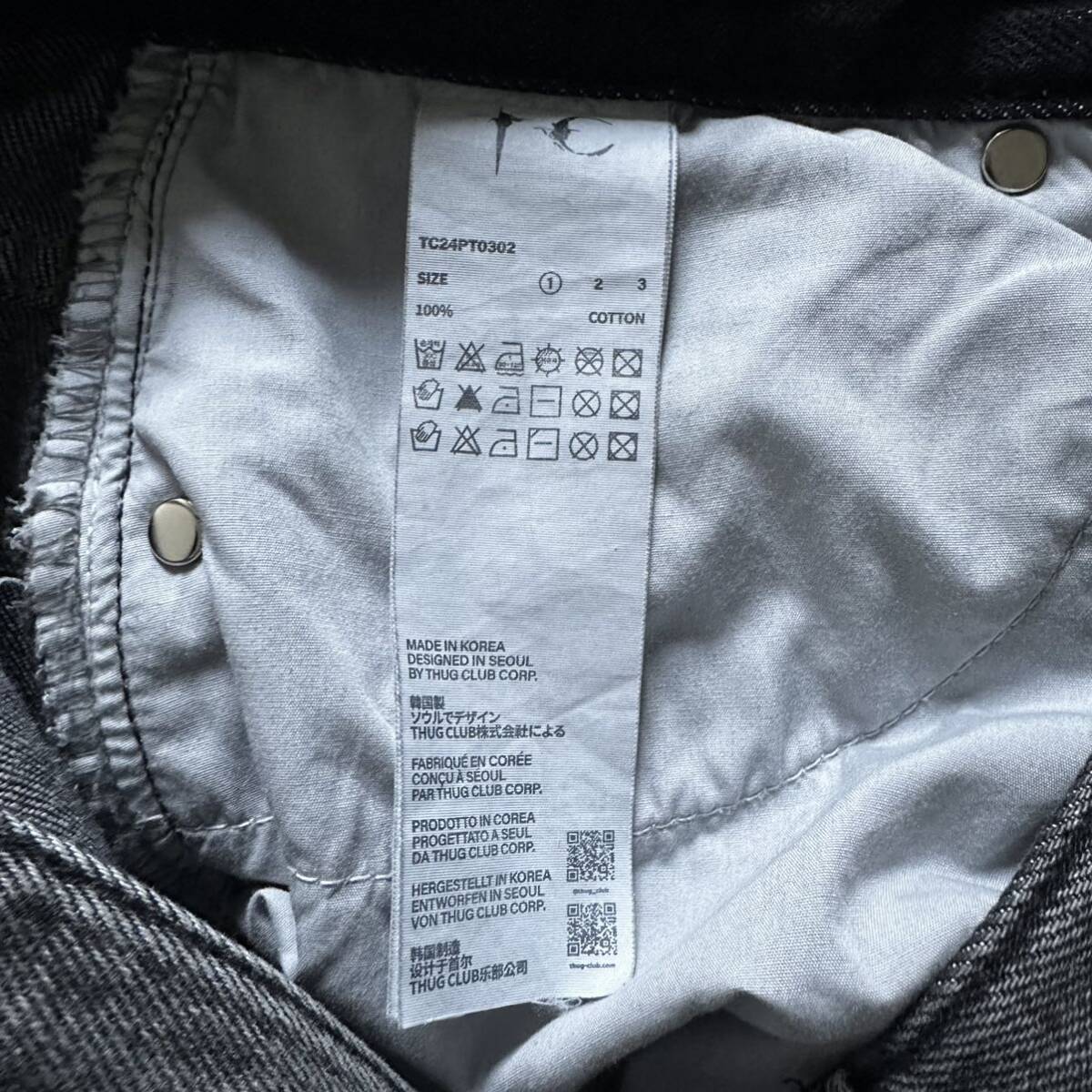 Thug Club】 double knee short denim blk サグクラブ デニム Thug Club】 double knee short denim blk サグクラブ デニム