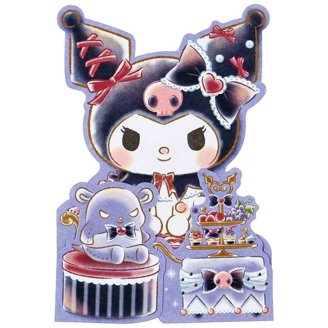 クロミ キャラクター グリーティングカード 二つ折りダイカットカード クロミプレゼントとスイーツ サンリオ_画像3