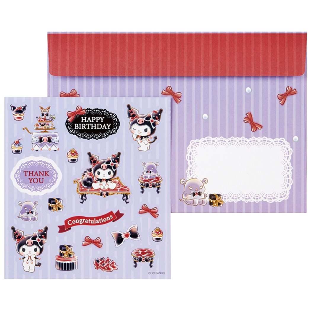 クロミ キャラクター グリーティングカード 二つ折りダイカットカード クロミプレゼントとスイーツ サンリオ_画像4