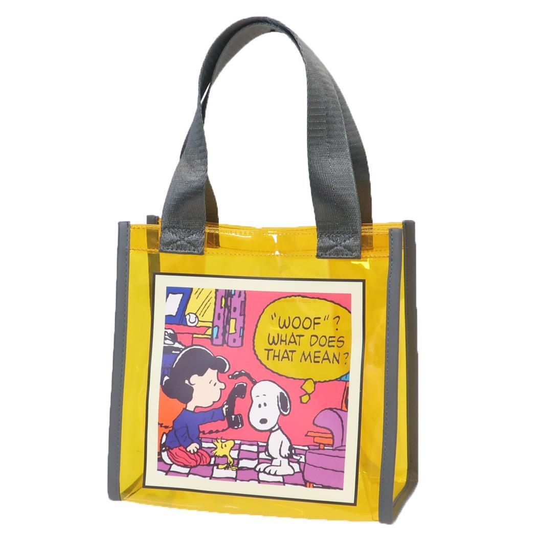 スヌーピー ピーナッツ キャラクター トートバッグ クリアミニトート YE ビビットカラー_画像1