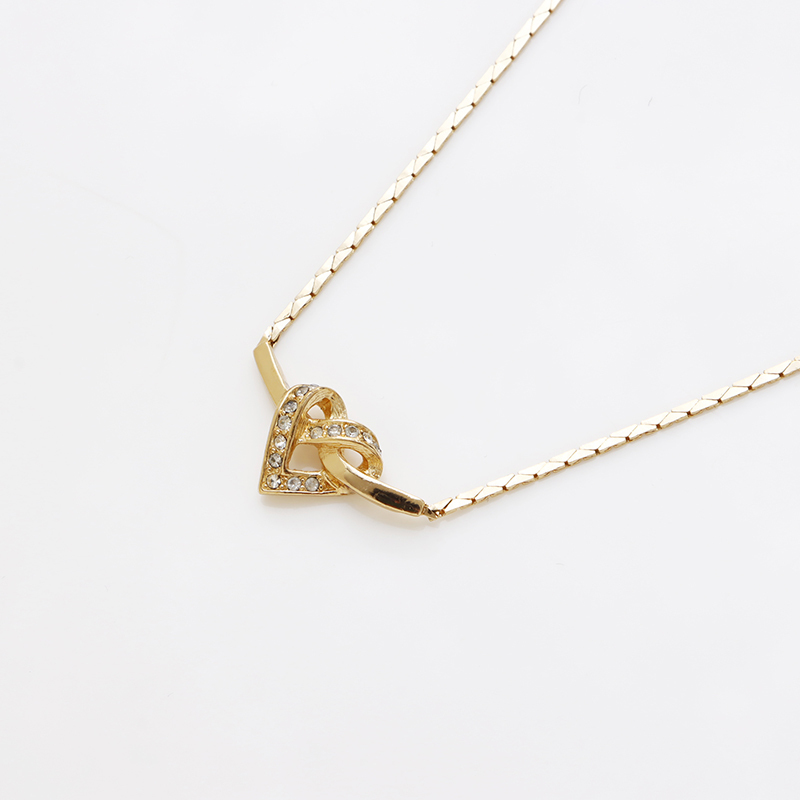  Christian Dior Christian Dior колье стразы Heart Gold 