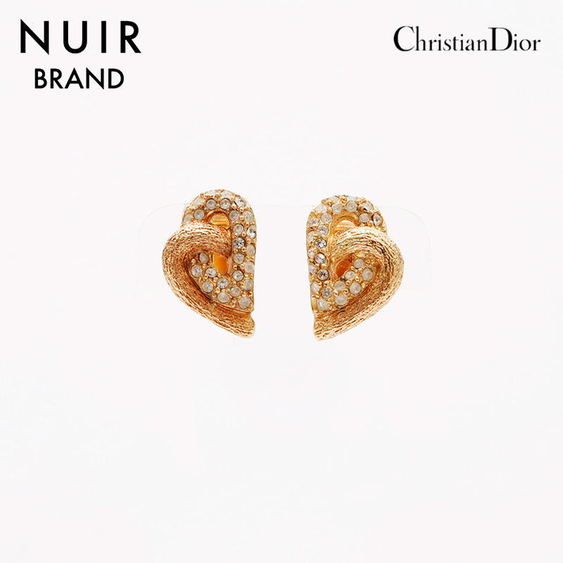 クリスチャンディオール Christian Dior イヤリング ヴィンテージ ラインストーン ゴールド
