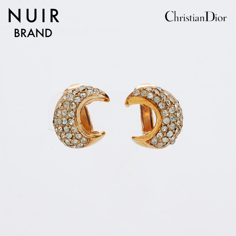  Christian Dior Christian Dior earrings rhinestone Vintage Gold 