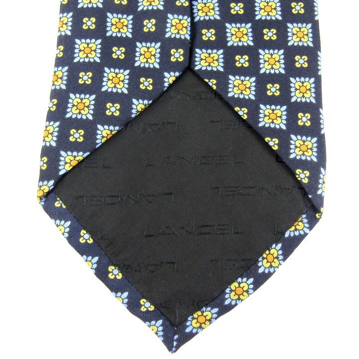  Lancel brand necktie total pattern .. pattern silk men's navy LANCEL