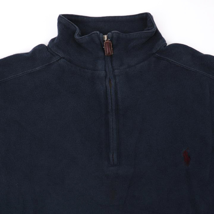  Polo bai Ralph Lauren half Zip sweat po knee embroidery sweatshirt US buying attaching abroad old clothes men's M size navy PolobyRalphLauren