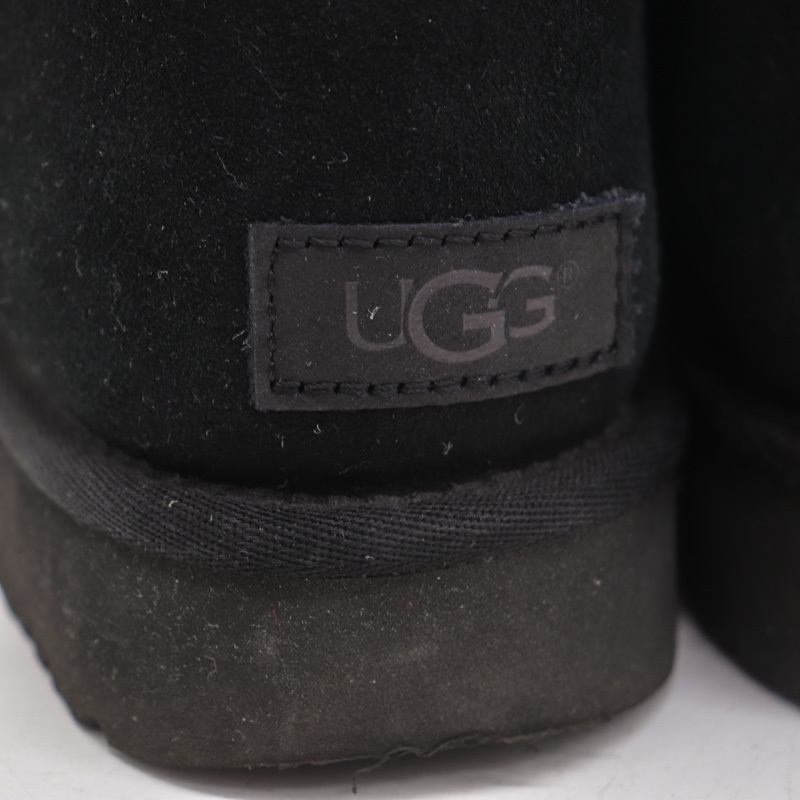  UGG мутон ботинки Mini Bayley кнопка II 1016422 короткие сапоги бренд обувь обувь женский 22cm размер черный UGG