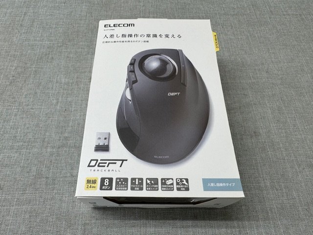 【未使用品】ELECOM エレコム M-DT1DRBK DEFT トラックボール 人差し指操作タイプ 8ボタン搭載 (管理番号049108）