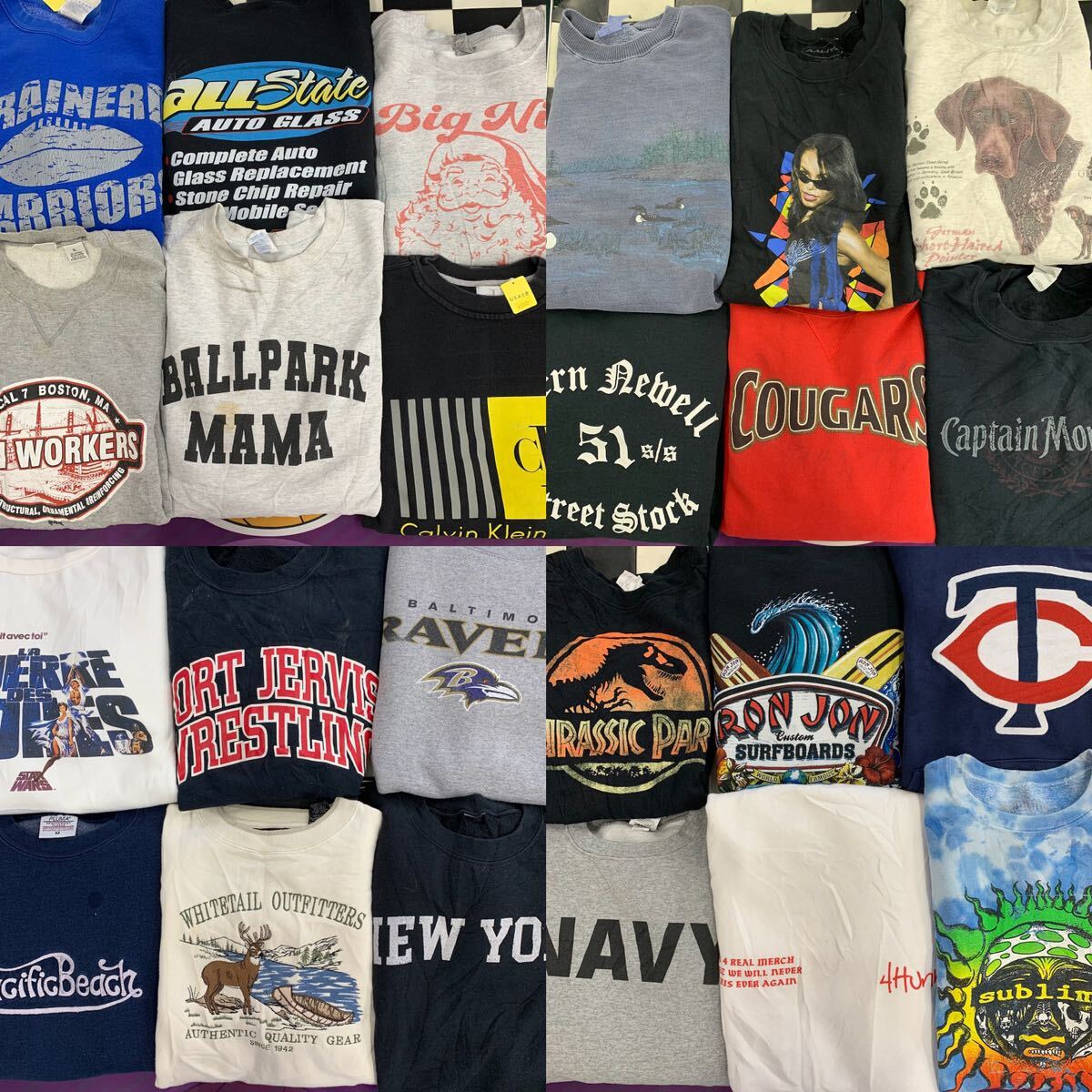 USA古着卸 まとめ売り ②グッドレギュラースウェット AB〜B品 アニメ ミリタリー NFL アニマル 厚手 ヘビー トレーナー