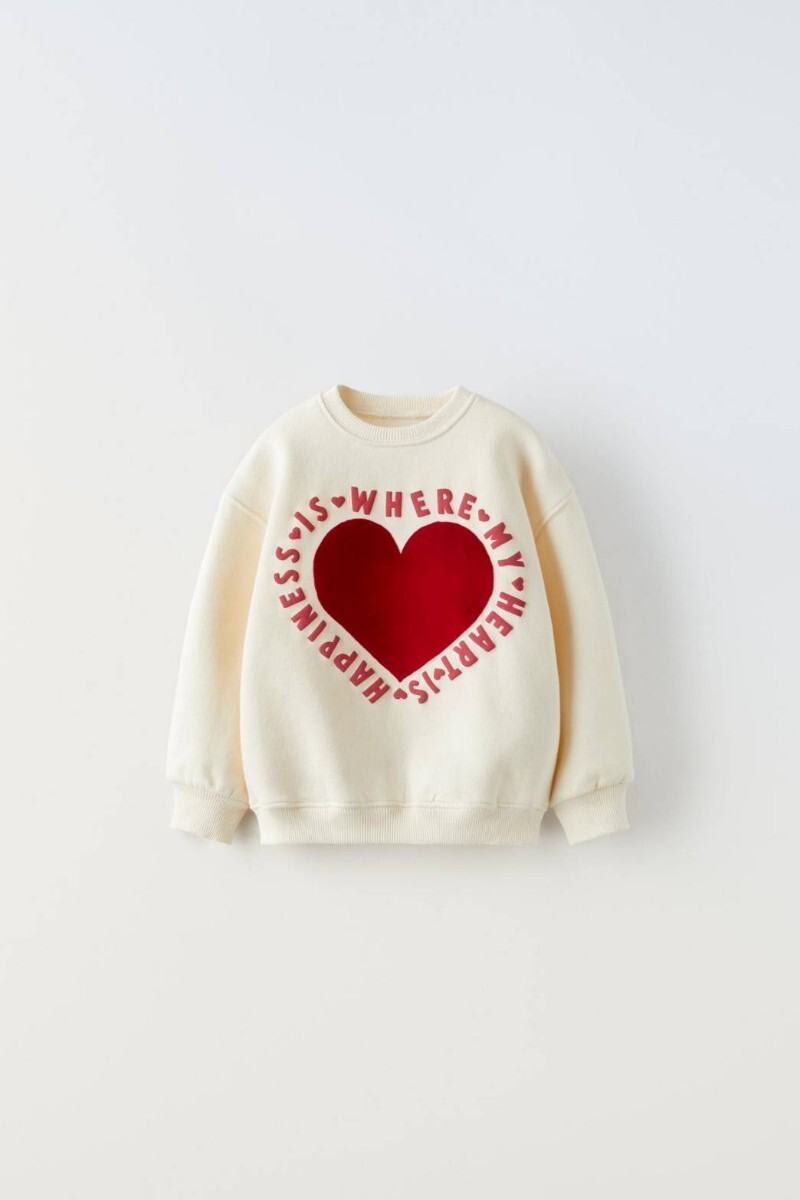 新品未使用！ ZARA キッズ ベビー ハートスウェットシャツ フロッキング トレーナー スウェット　女の子 ガール 赤ちゃん S