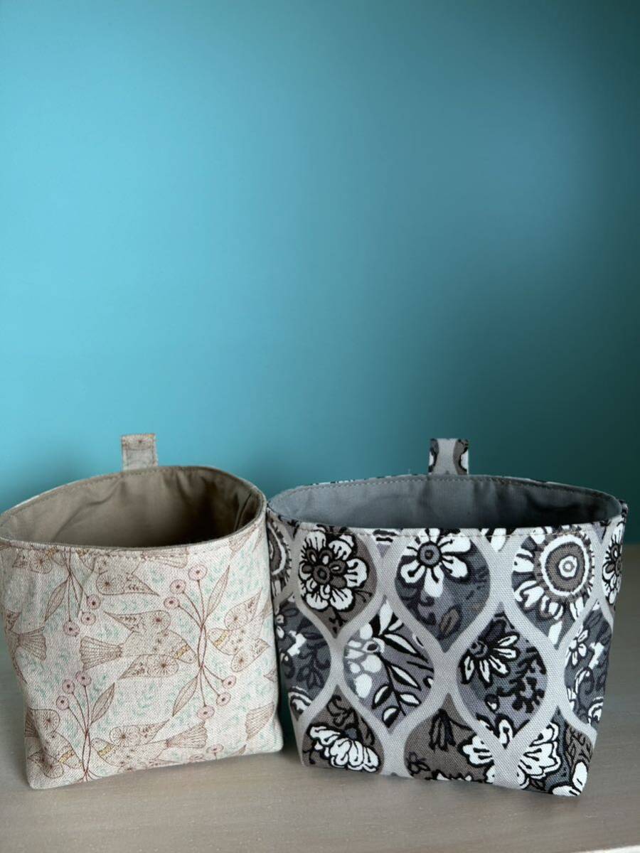 ハンドメイド☆布小物入れ　グレー　お花 フラワー _画像5