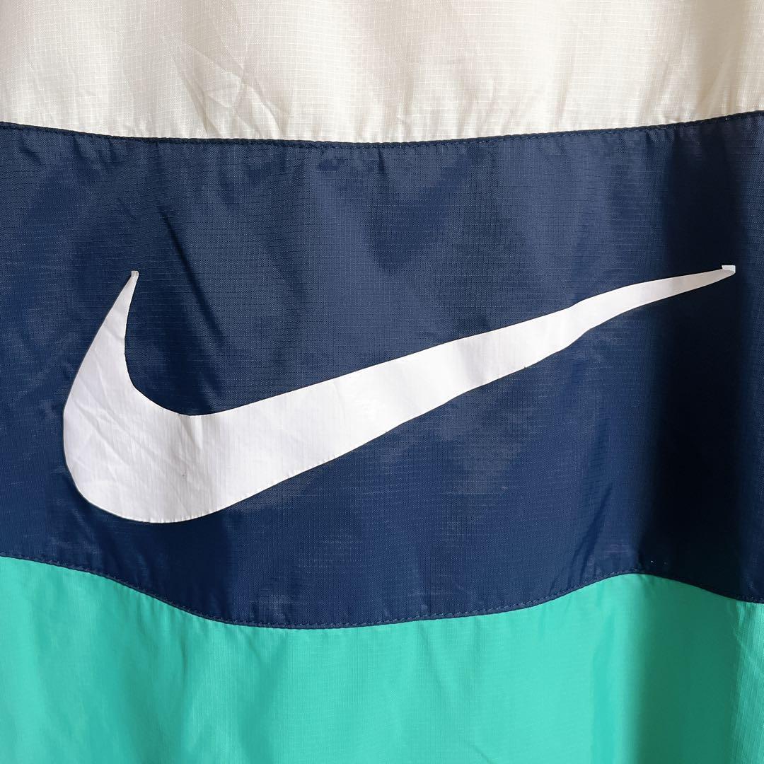 NIKE ナイキ ナイロンジャケット L 白紺緑 マルチカラー ビッグ NIKE ナイキ ナイロンジャケット L 白紺緑 マルチカラー ビッグ