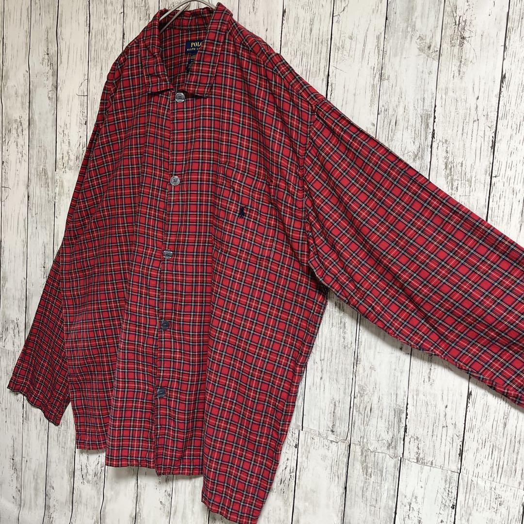 Ralph Lauren ラルフローレン パジャマシャツ XL 赤チェック Ralph Lauren ラルフローレン パジャマシャツ XL 赤チェック