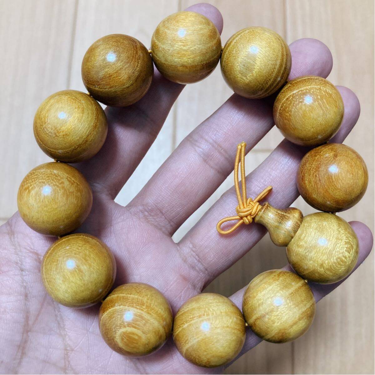 黃金檀木(おおごん檀木）お念珠 數(shù)珠 ブレスレット