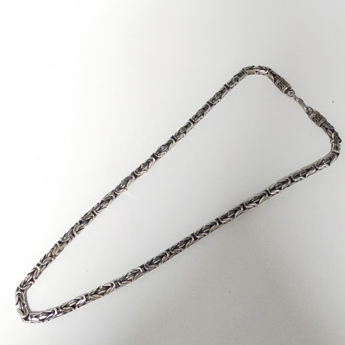 極太 925製 バリチェーンネックレス 96g 58cm チェーン幅6mm~6.7mm silver925/シルバー925